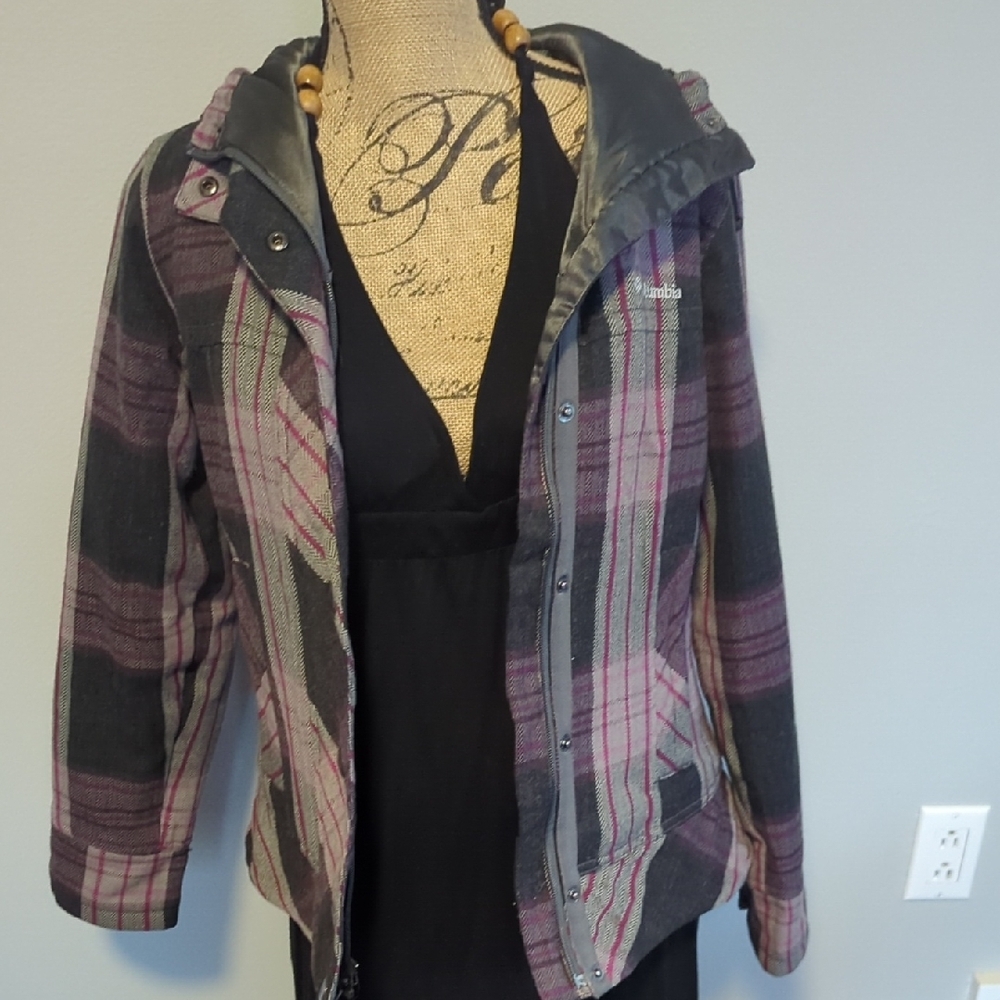 Columbia Gray and Pink Utility Jacket with Hood
